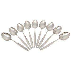 Set of 9 Vintage Georg Jensen Denmark Cypress Sterling Silver Spoons 7" #18629